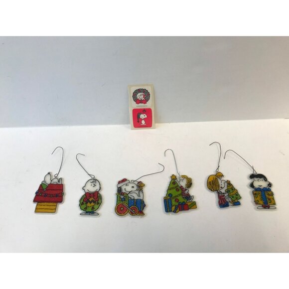 Vintage 1979 Peanuts Hand Made Hand Painted Six Christmas Ornaments United - Picture 2 of 10